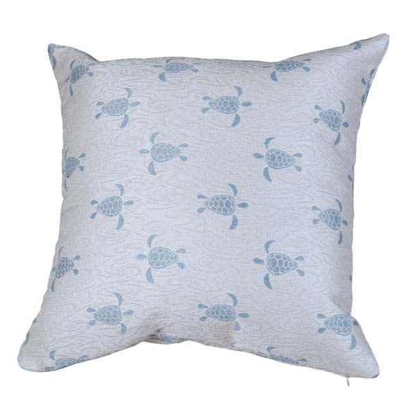 Sea Turtle Pillow - Surf Blue - 17" x 17" image