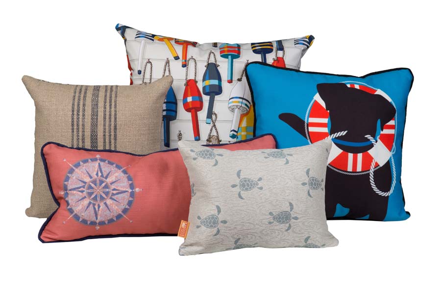 Vintage Nautical- Compass Rose on Red Pillow image 2