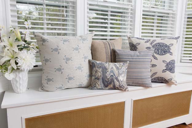 Sea Turtle Pillow - Surf Blue image 1