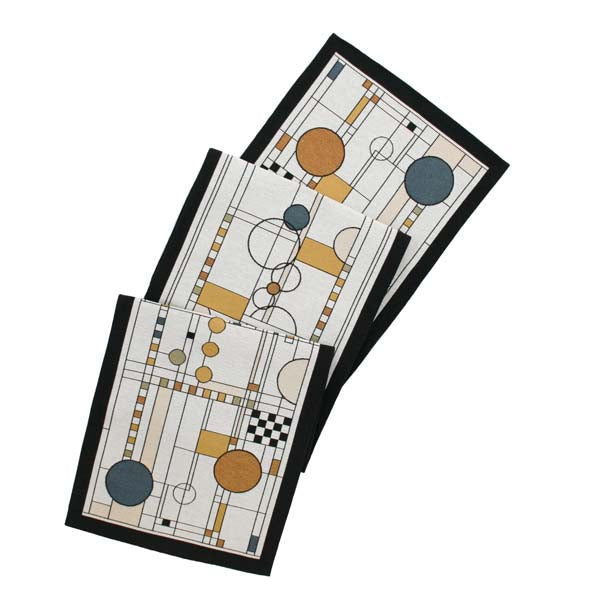 Circle Study 2 Table Runner, Blue-Gold image 0