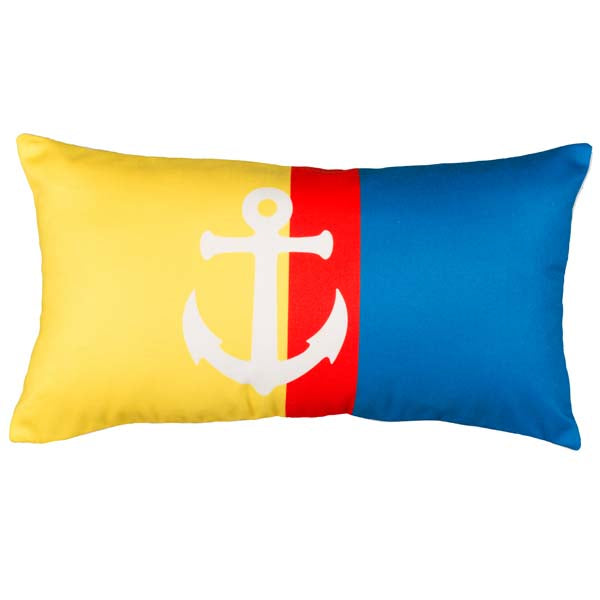 Fresh Nautical- Anchor on Stripes Pillow image 0