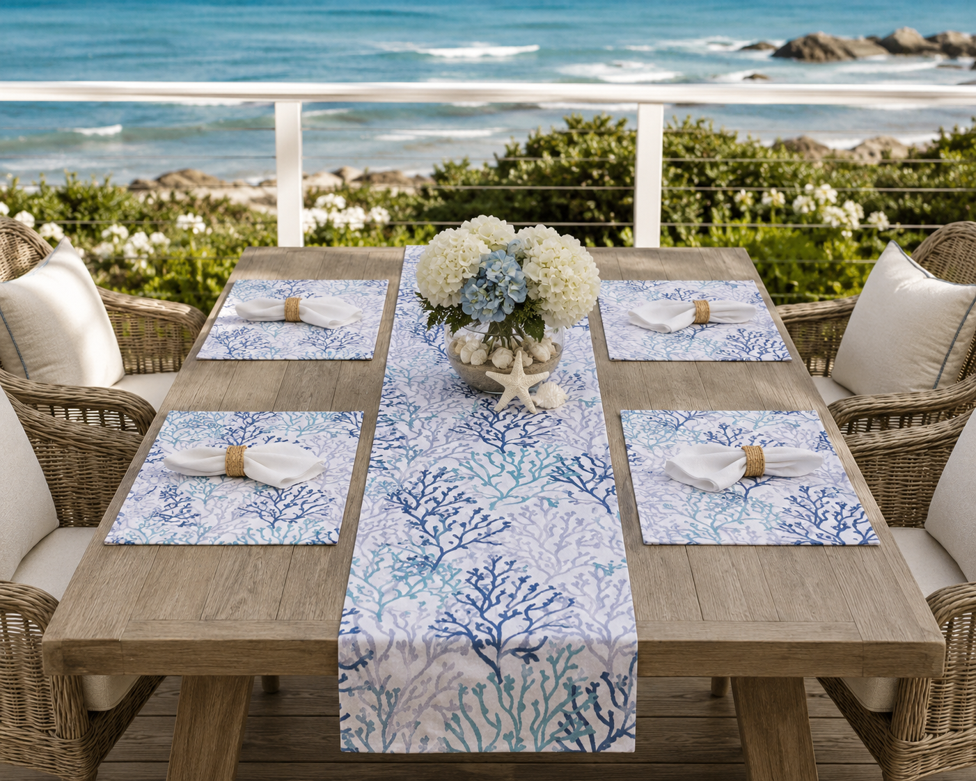 Seascape- Coral Isle Table Runner