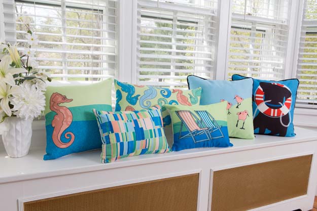Exclusive Rennie & Rose Coastal Pillows Sadie & Stanley Seahorse Pillow along with others.
