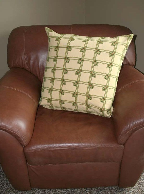 Rennie & Rose Exclusive Louis Sullivan Art Glass Window Pillow Detail 1