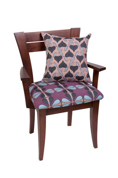 Rennie & Rose Exclusive Art Nouveau Floral Window Chair seat Flower Bulb in Vineyard and Stylized Leaves in Vineyard