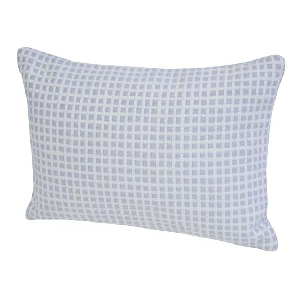 Rennie & Rose Protege Grid Linen Gray lumbar pillow, double sided, zip closure