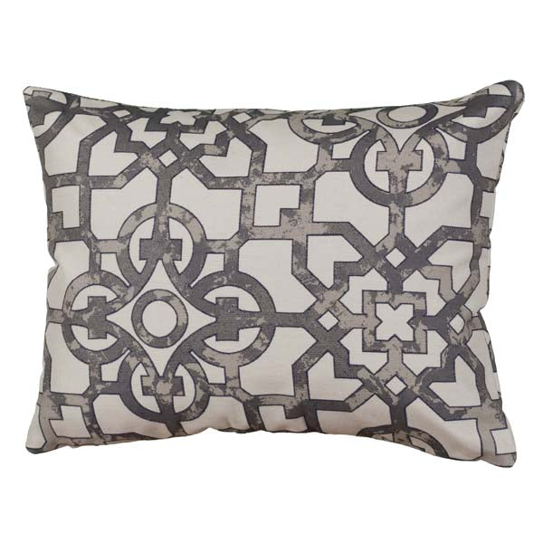 Rennie & Rose Fretwork Gray Pillow available in 2 sizes