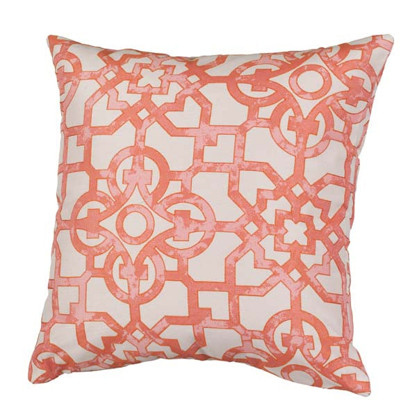 Rennie & Rose Fretwork Salmon Pillows available in mult sizes