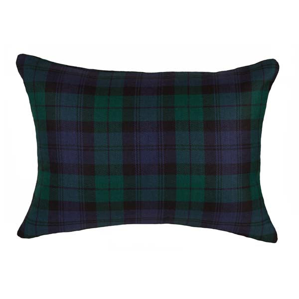 Hamilton Plaid pillow in green and blue tones with classic Scottish-inspired design