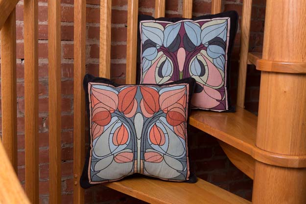Art Nouveau Floral Window Pillow - Vineyard image 2