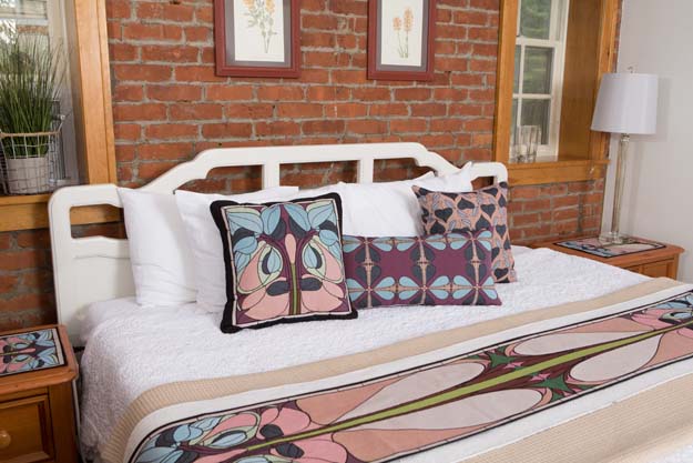 Art Nouveau Floral Window Pillow - Vineyard image 1