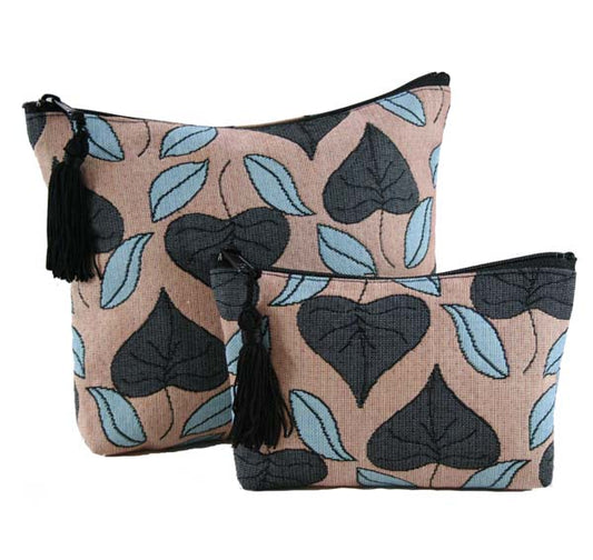 Art Nouveau Floral Window1 - Stylized Leaves - Zip Accessory Case - Vineyard image 0