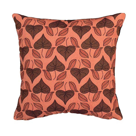 Art Nouveau Floral Window Pillows- Stylized Leaves- Terracotta image 0
