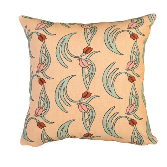 Flowers and Vines Pillows- Flower Bud Toss- Fresh Caramel image 0