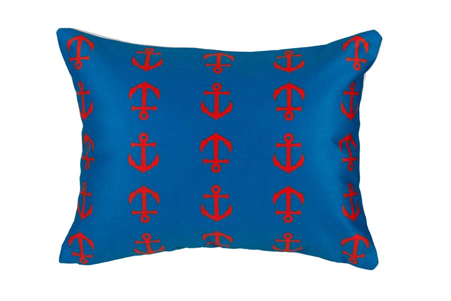 Fresh Nautical- Anchor Stripe Pillow image 2