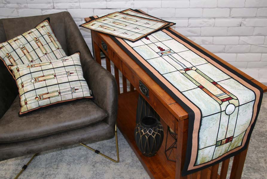 Louis Sullivan Farmers & Merchants Union Bank Window Pillows, placemats and table runner - Rennie & Rose Exclusive