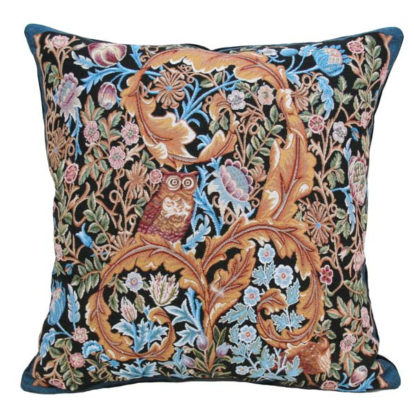 William Morris Owl and Pigeon Pillow Rennie & Rose Exclusive zip closure 