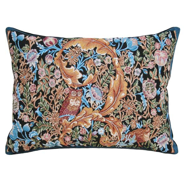 William Morris Owl and Pigeon Pillow - 13" x 17" Lumbar - Rennie & Rose Exclusive - zip closure