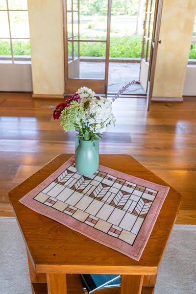 Rennie & Rose Exclusive Prairie Chevrons Placemats shown at Graycliff in Buffalo NY