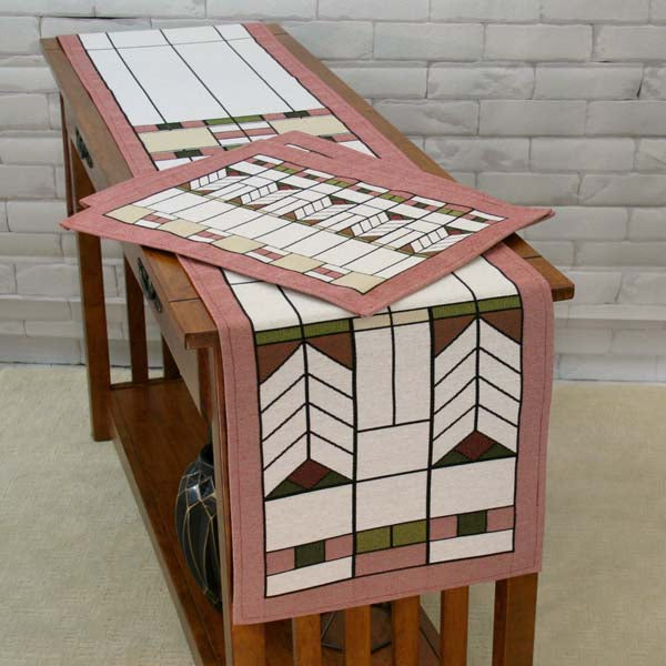 Rennie & Rose Exclusive Prairie Chevrons Placemat & Table Runner.  Also available with matching pillows.