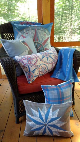 Rennie & Rose Exclusive Vintage Nautical- Antique Compass Pillow image 2