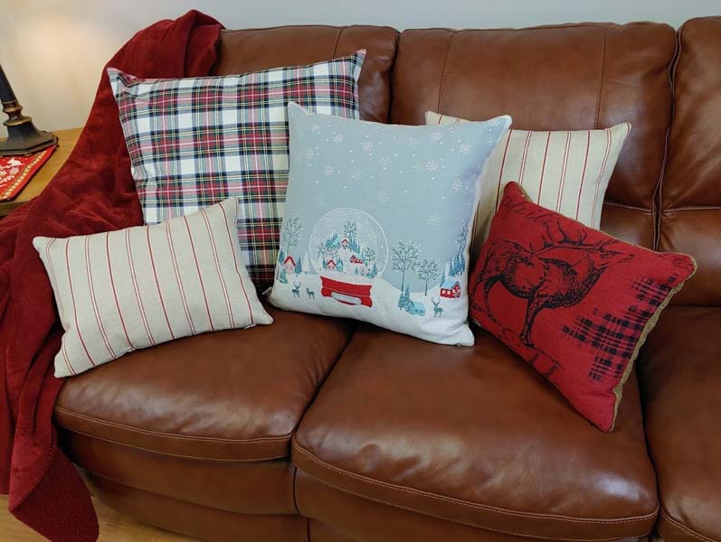 Rennie & Rose Holiday Pillows mix and match your favorite holiday designs.