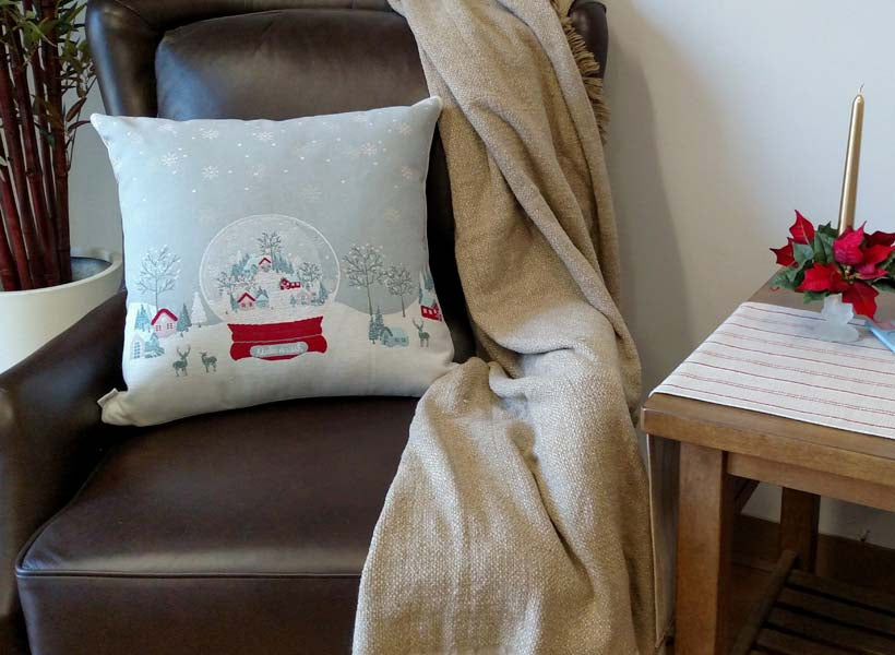 Rennie & Rose Make A Wish Snow Globe Pillow 