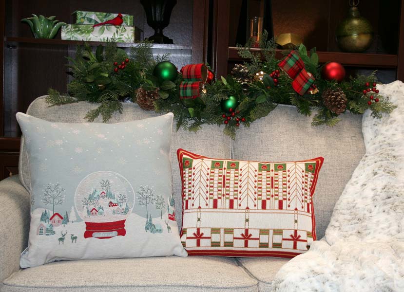 Prairie Christmas Pillow and Snow Globe pillow
