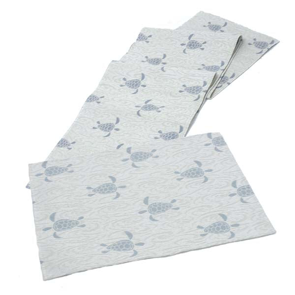 Rennie & Rose Sea Turtle Placemat and Table Runner in Surf Blue Indoor/Outdoor