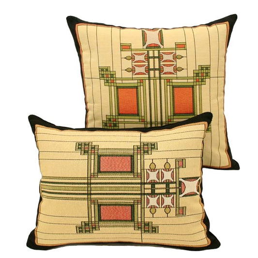 Rennie & Rose Exclusive Louis Sullivan Art Glass Window Pillows.  Also available in placemats and table runner.