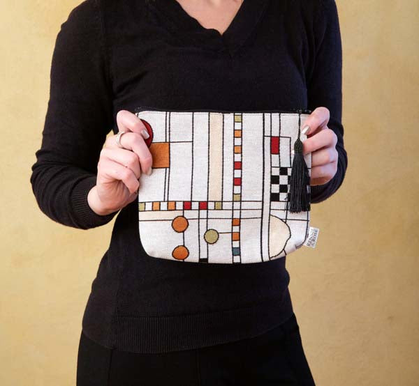 Jacquard woven Circle Study case designed by Lisa Rose for Rennie & Rose.