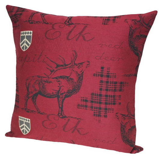 Elliot Elk pillow by Rennie & Rose with warm rustic design, ideal for lodge, mountain, or Adirondack-inspired décor