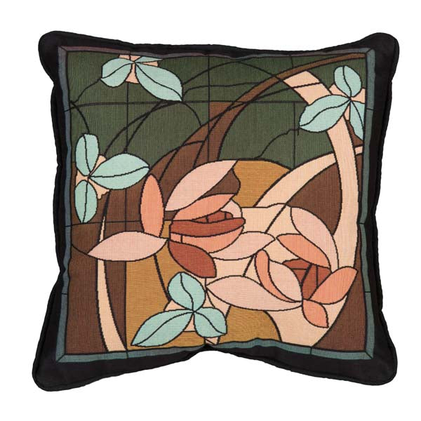 Rennie & Rose Exclusive Flowers and Vines Pillow Fresh Caramel 