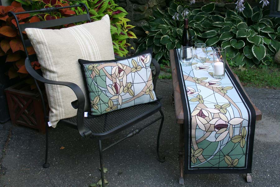 Flowers and Vines Crystal Pillow and Table Runner