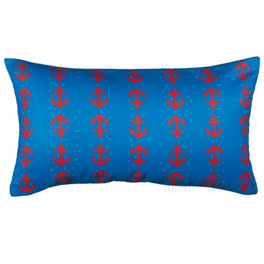 Fresh Nautical Anchor Stripe Pillow 