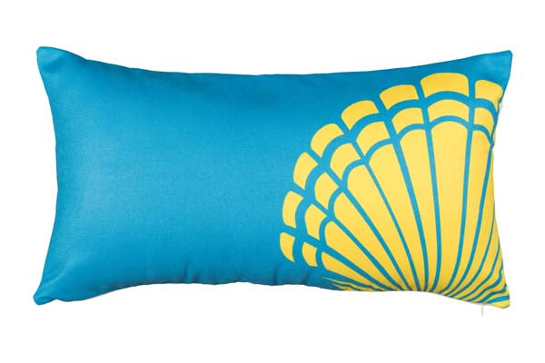 Fresh Nautical Offset Scallop Shell Pillow 