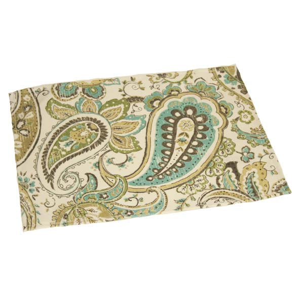 Rennie & Rose Hadia Paisley Placemat in Mineral Indoor/Outdoor