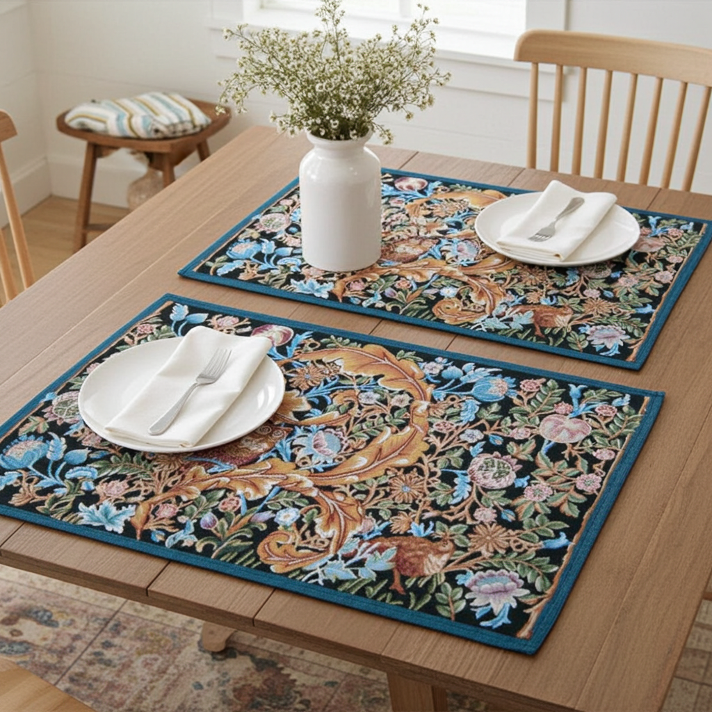 In the RENNIE &amp; ROSE tradition, we have lovingly adapted this quintessential Morris design for our woven home décor collections.