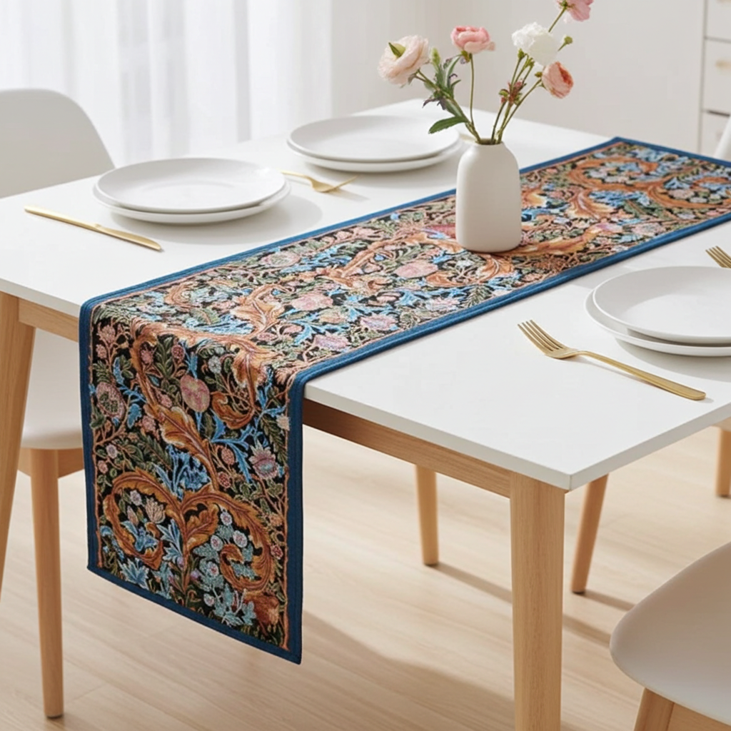 In the RENNIE &amp; ROSE tradition, we have lovingly adapted this quintessential Morris design for our woven home décor collections.