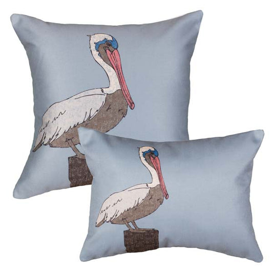 Rennie & Rose Exclusive Vintage Nautical Pelican Pete Pillows available in 2 sizes
