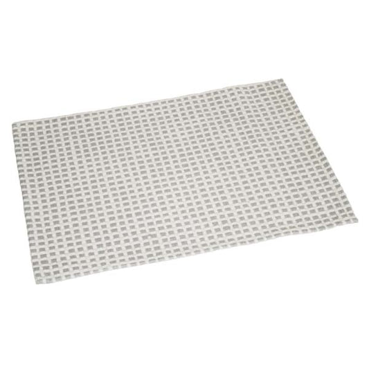 Linen-cotton placemat with timeless grid pattern, versatile for rustic or elegant table décor