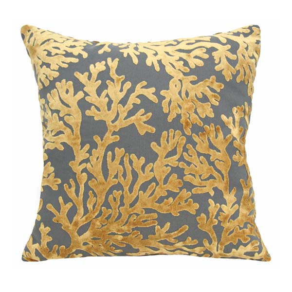 Luxurious coral velvet pillow featuring a textured coral-inspired design. Adds coastal elegance and a soft, stylish accent to sofas, chairs, or beds