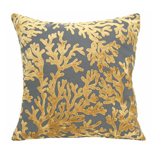 Luxurious coral velvet pillow featuring a textured coral-inspired design. Adds coastal elegance and a soft, stylish accent to sofas, chairs, or beds