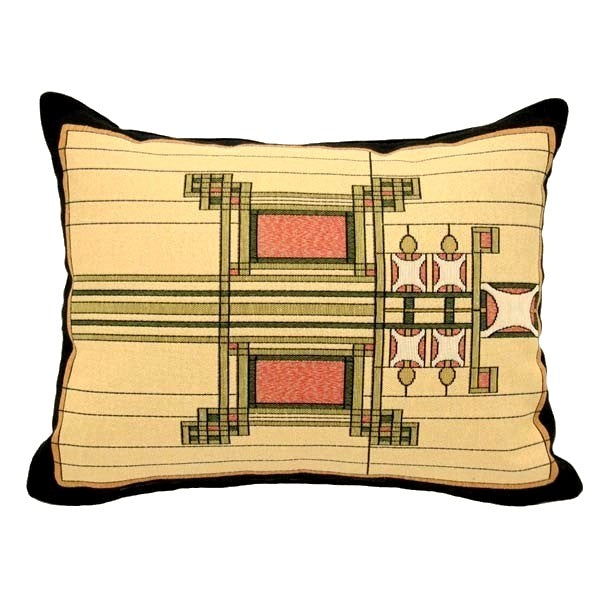 Rennie & Rose Exclusive Louis Sullivan Art Glass Window lumbar Pillow 14"x17" available in placemats, table runner and 2 pillows.