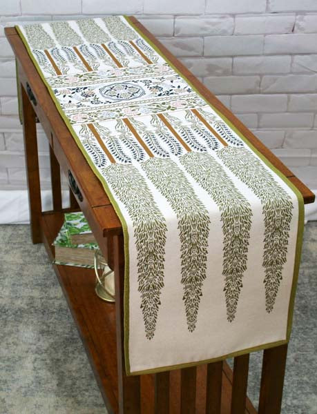 Tiffany Wall Panel Table Runner-Art Glass Dining | RENNIE & ROSE