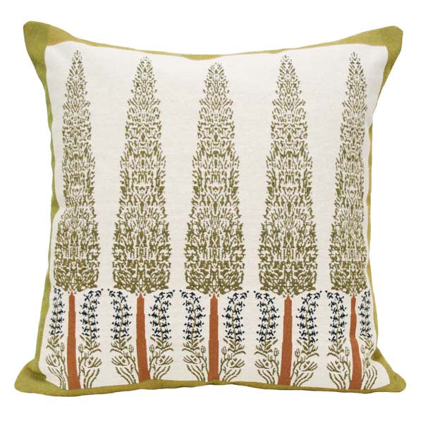 Morse Museum pillow by Rennie & Rose, jacquard woven inspired by Louis C. Tiffany tilework from the Topkapi Palace, with rich, detailed pattern