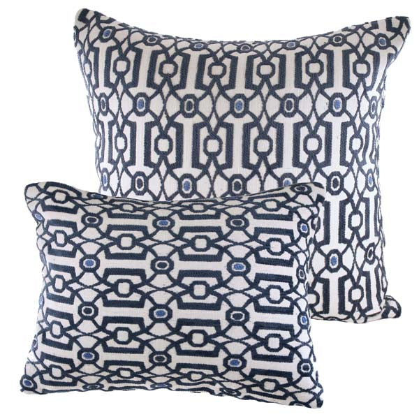 Rennie & Rose Vance Blue Pillows available in mult sizes