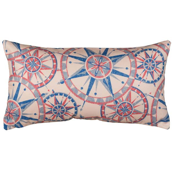 Rennie & Rose Vintage Nautical Allover Compass Indoor/Outdoor Pillow 