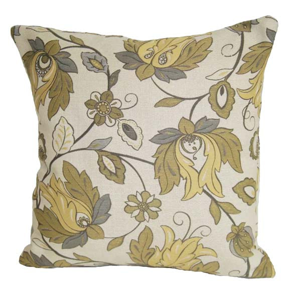 Rennie & Rose Woodmere Floral Yellow Pillow 