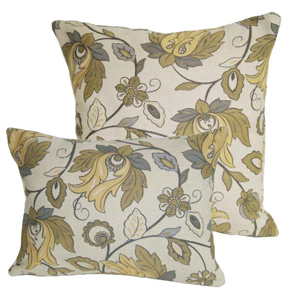 Rennie & Rose Woodmere Floral Yellow Pillows available in mult sizes